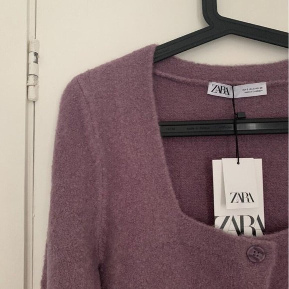 Zara purple knit cardigan size S - Picture 2 of 4